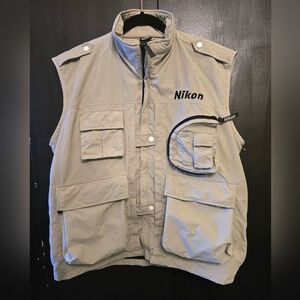 Vintage Nikon Beige Photographer's Vest Size L - Unisex